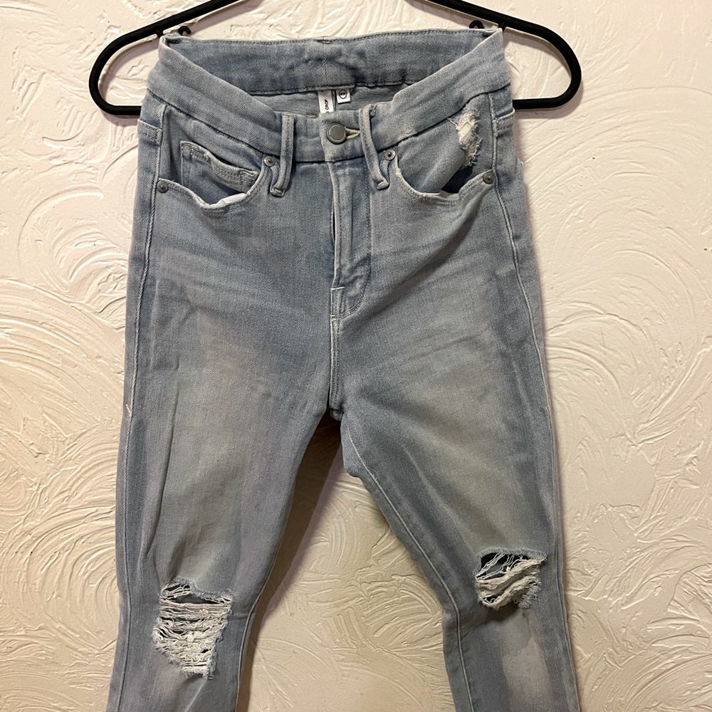 Good American skinny ripped jeans size 0/25 💖